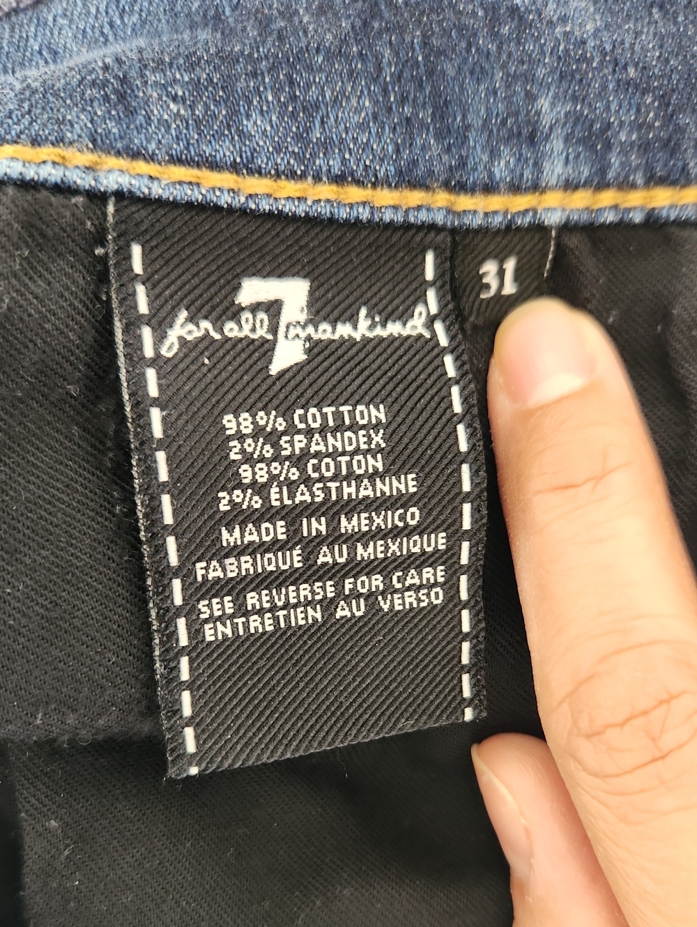 Mens/Unisex 7 For All Mankind Slimmy Straight Leg Jeans Size 31 GUC - Picture 9 of 12
